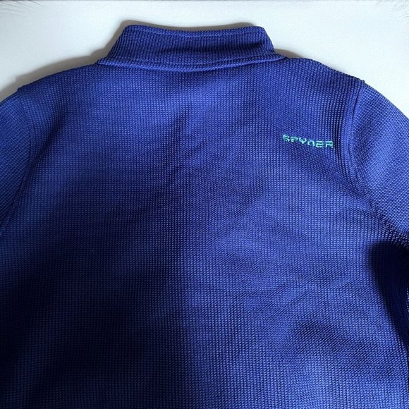Spyder Kids Full Zip Fleece Jacket Blue Size L 14/16 Warm Ski Layer - Picture 4 of 9